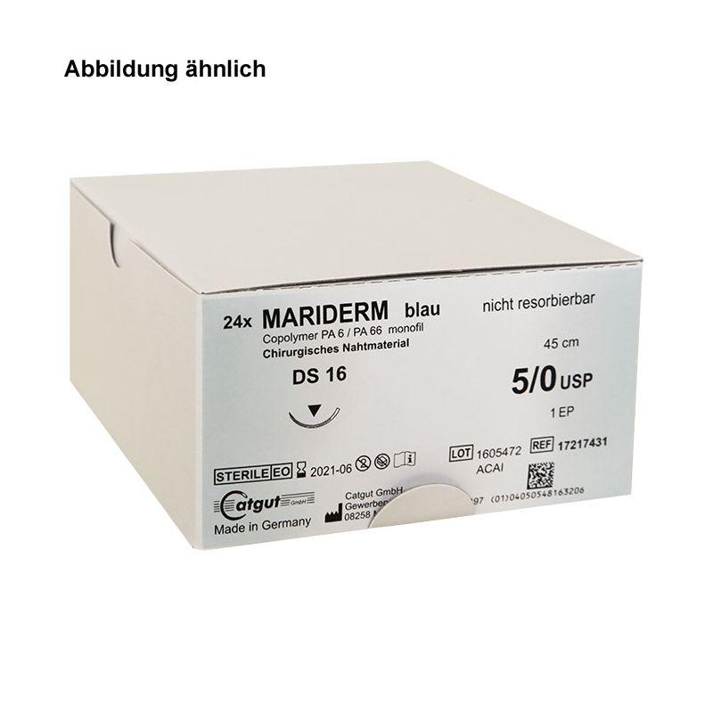 MARIDERM DS 19 5/0=1, blau, monofil,